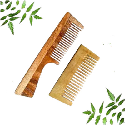 MICLAC WOODEN HANDLE COMB & SHAMPOO COMB