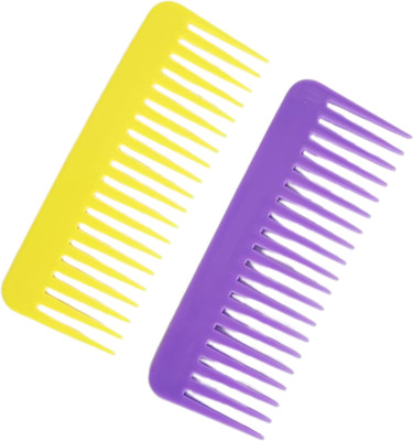 MICLAC Compact Wide Tooth Grooming Comb, Multicolor, Pack of 2
