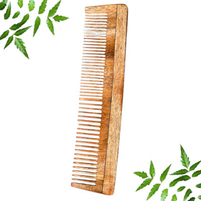 MICLAC MSPMAKE Natural Wood Comb | Antidandruff Kachi Neem For Healthy Hair - Pack Of 1