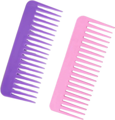 MICLAC Shampoo & Styling Comb, Multicolor, Pack of 2, for Women