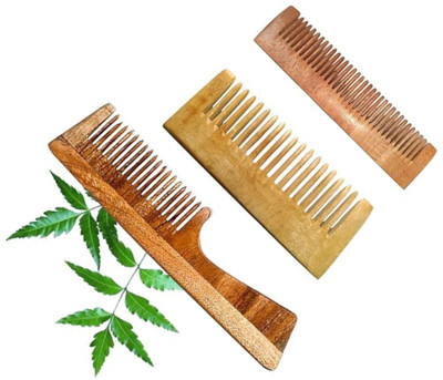 MICLAC Antibacterial Neem Shampoo Comb for Healthy Hair, Pack of 3