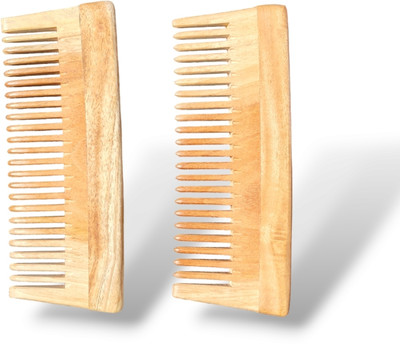 Eco Gree Wooden Shampoo Comb For Hair Growth And Healthier Scalp Kachchi Neem Kanghi Set2