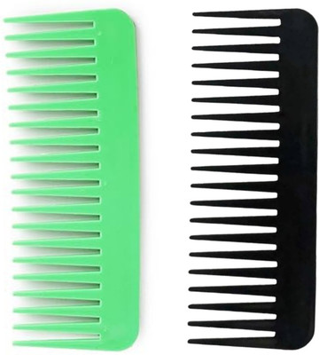 MICLAC Multicolor Pack of 2 - Large Shampoo Comb for Wet & Dry Hair