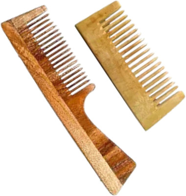 MICLAC Lakdi Wala Kanghi | Neem Wood Comb for Men Grooming | Pack of 2