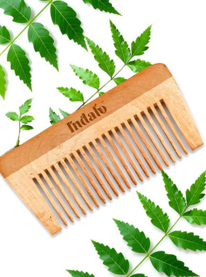 Indalo Pure Neem Wood Detangling Comb for Reducing Dandruff, Breakage & Hairfall