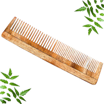 MICLAC MSPMAKE Wood Comb With Kaachi Neem | Natural Wood For Healthy Hair - Pack Of 1