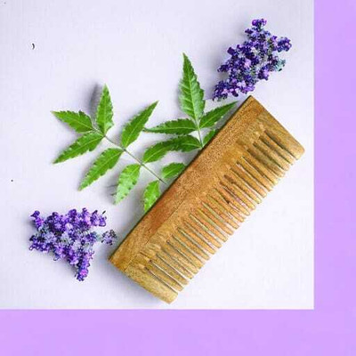 MICLAC Neem Wooden Shampoo Comb,,Hairfall,Dandruff Control, Frizz Control Comb 1PCS