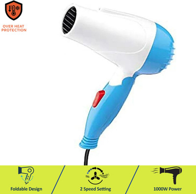 ValueShop Hair Dryer with 2 Speed controllers 1000W Hair Dryer (1000 W, Blue) Hair Dryer(1000 W, White, Blue)