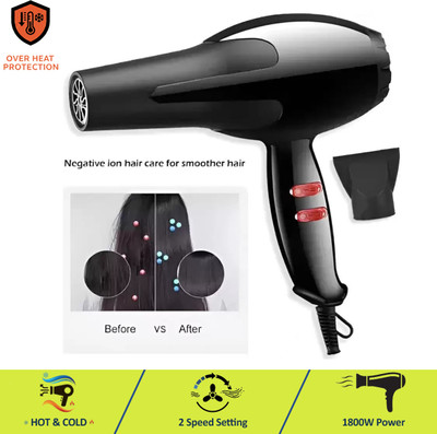 Aubade Compact Hair Dryer | 1800 Watts Foldable Hair Dryer | 2 Heat 2 Speed Setting Hair Dryer(1800 W, Multicolor)