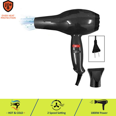 ED EXDAS Professional Salon Style Hair Dryer for Men and Women 2 Speed Hair Dryer(1800 W, Black)