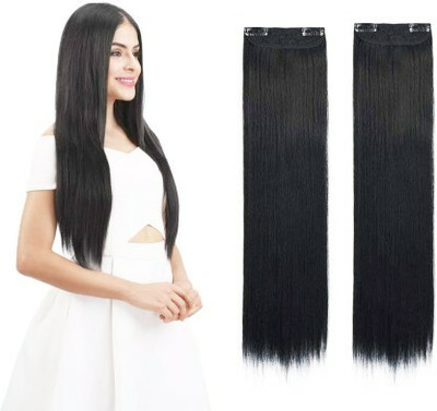 louis india Strips/Single strand For Women Clip in 2pieces Straight 28 Inch Pack Of 2 Human Hair Extension