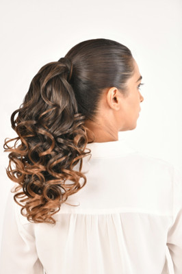 JustClipIt Zoe: Soft Curl Pony (Off Black/Light Brown Tip - Medium) Hair Extension