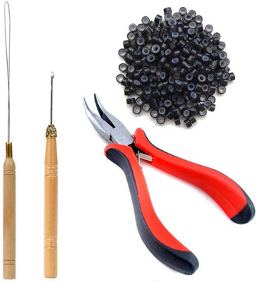D-DIVINE  Extension Kit, Wig Connector Kit Pliers Hook Loop Tip with Micro Rings Hair Extension