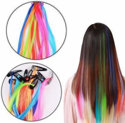 COSMIC Women stylish long highlighter clip pack of 5 Hair Extension