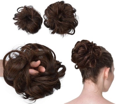 COSMIC Brown soft natural soft women ruffle juda bun Hair Extension