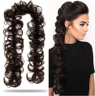 BeClassy Women Messy Long Frill For Ponytail And Juda Maker Elastic Stretchable-30 Inch Hair Extension