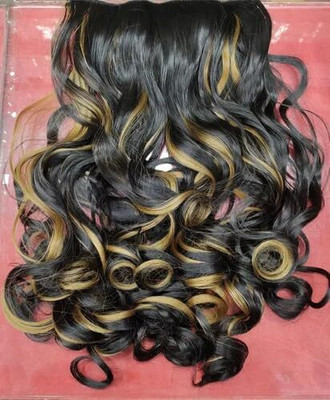 BELLA HARARO BROWN WITH GOLDEN HIGHLIGHTS 5 Clips based Curly/Wavy Hair Extension