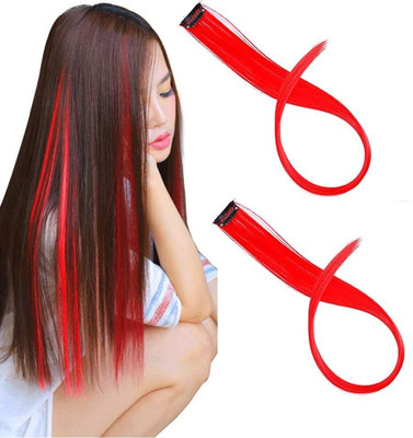 Views Straight  Streak Extension Coloured Highlighter Hair Extension