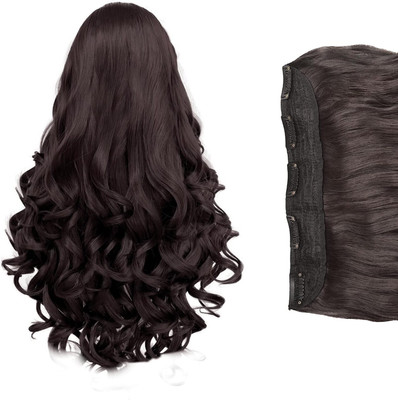 SHIVA 5CLIP BROWN 16 INCH Straight Extensions 1PC Hair Extension