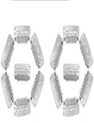 DreamExim 6pcs U Shape Snap Clip for  Extensions Silver Color for tic tac Clips Hair Extension
