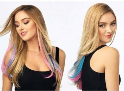 COSMIC Stylish long colorfull women highlighter pack of 5 Hair Extension