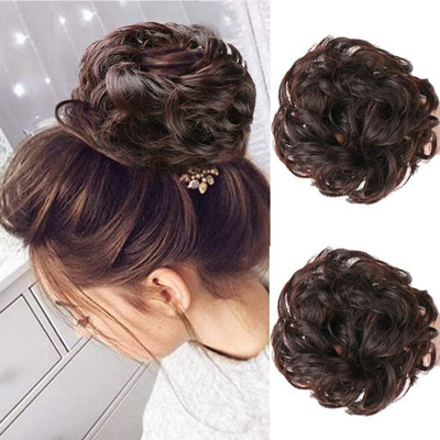 Samyak Combo of 2 Pieces Funky Messy  Juda Bun Hair Extension