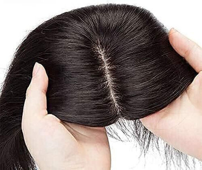 Getvock Slip Based 2 Clip  Topper Extension/Crown  Closure Black Hair Extension