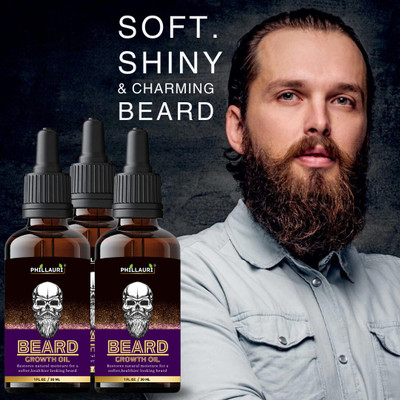 Phillauri Beard oil For Promotes Beard Growth||Conditions Facial Hair||(pack of 3) Hair Oil(90 ml)