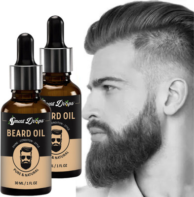 smartdrops Beard Oil With Natural Ingredients & Non-Sticky Beard Growth Hair Oil(60 ml)