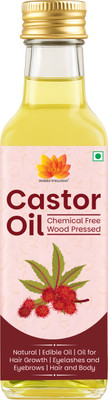 dorjee wellness Wood Pressed Castor oil for hair growth, face care, for eyelashes, skin care Hair Oil(100 ml)