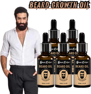 smartdrops Beard Growth Oil 30ML - For Faster Beard Growth & Patchy Beard Hair Oil(150 ml)
