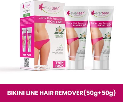 everteen 50g Natural Bikini Line Hair Remover for Women 1 Twin Pack Cream(100 g)