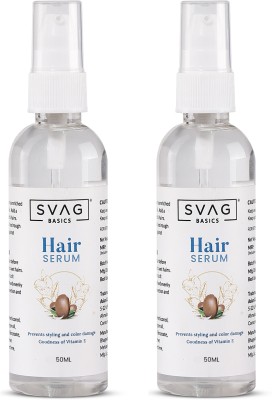 SVAG BASICS Hair Serum Enriched with Vitamin E, Styling Dull & Rough Hair - Pack of 2(50 ml)