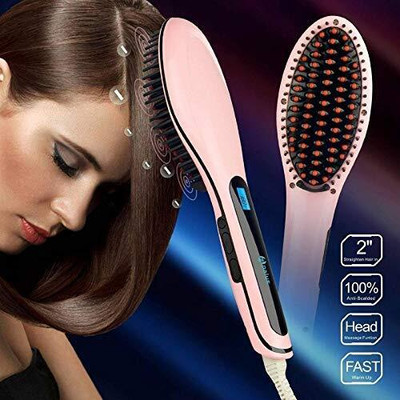 TECHEL Digital Display with Temperature Control Hair Straightener Brush FGQ9 Digital Display with Temperature Control Hair Straightener Brush FGQ9 Hair Straightener(Multicolor)