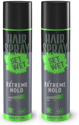 SET WET Extreme Hold Hair Spray 75ml Quick Styling Pack of 2 Hair Spray(150 ml)