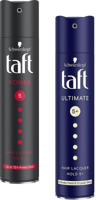 TAFT HAIR SPRAY ULTIMATE + POWER 250ML EACH SET OF 2 (V/D) Hair Spray(500 ml)