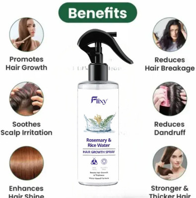 FLIXY Buy Rosemary Hair Growth Spray with Rice Water – 200ml |1(200 ml)