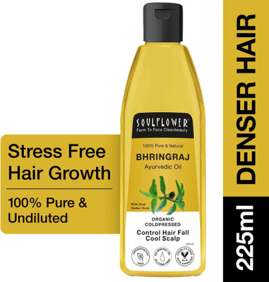Soulflower Coldpressed Bhringraj | Hairfall Control | Root Strength & Cool Scalp Hair Oil(225 ml)