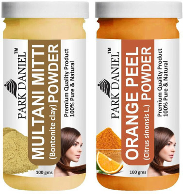 PARK DANIEL Pure & Natural Multani Mitti Powder & Orange Peel Powder Combo Pack of 2 Bottles of 100 gm (200 gm )(200 ml)