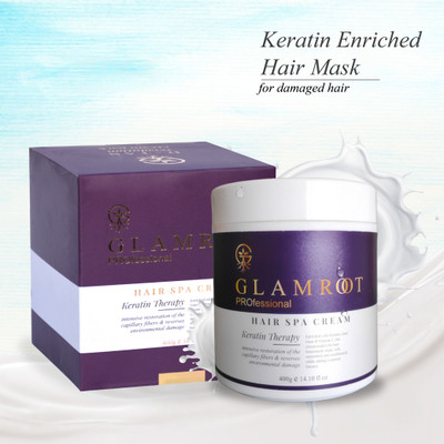 glamroot Hair Spa Cream with keratin therapy Enriched with Keratin, Guar Gum & Vitamin E.(400 g)