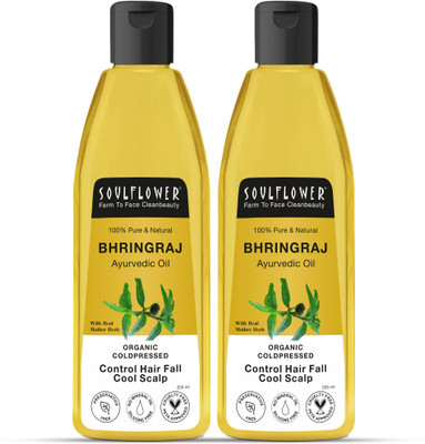 Soulflower Coldpressed Bhringraj | Hairfall Control | Root Strength & Cool Scalp Hair Oil(450 ml)