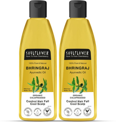 Soulflower Coldpressed Bhringraj | Hairfall Control | Root Strength & Cool Scalp Hair Oil(450 ml)