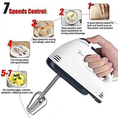 5SUPREME 100 W White Hand Blender(kitchen 100W High Speed Hand Mixer with 7 Speed (Random)asd14)