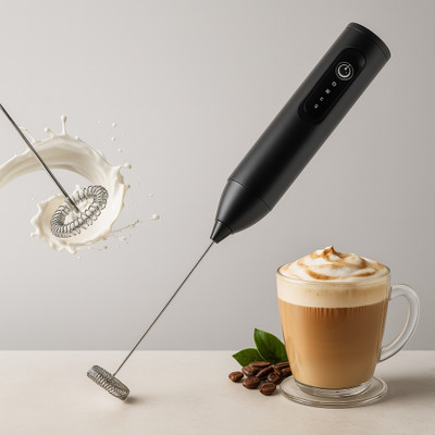 SELMEZ 50 W Black Electric Whisk, Hand Blender(Portable 50W Milk Frother Mixer for Mocktail Coffee Latte Matcha Electric Beater)