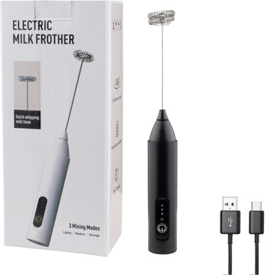 WDS 50 W Black Electric Whisk, Hand Blender(MF-101 Rechargeable Electric Milk Frother | 3-Speed Coffee Beater & Whisk)