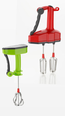 Dervino 180 W Multicolor Hand Blender(Combo Of Stainless Steel Single Blade Manual Lassi Maker, Egg Beater HandBlender)