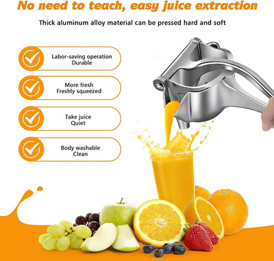 ZAYQURO Aluminium aluminum juicer Hand Juicer(Silver)
