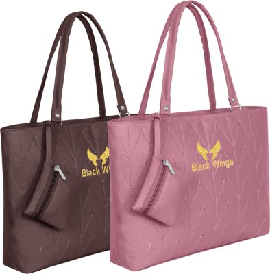 Black Wings Women Brown, Pink Shoulder Bag