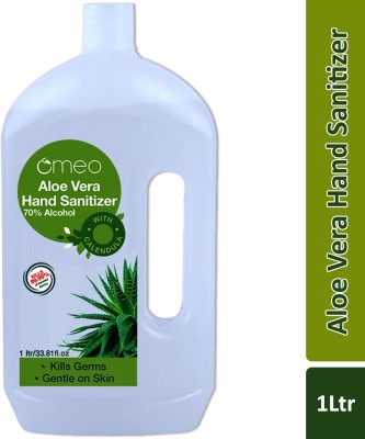 Omeo Alcohol Based Aloe Vera  Gel Skin Friendly, Safe for Kids Hand Sanitizer Bottle(1 L)