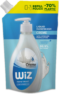 Wiz Creme Hand Wash Refill Pouch - 1L | Moisturizing Formula for Soft & Smooth Hand Hand Wash Pouch(1000 ml)